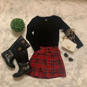 Red Plaid School Girl Skort